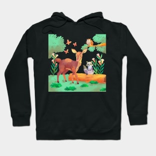 Watercolor Deer Animal forest Hoodie